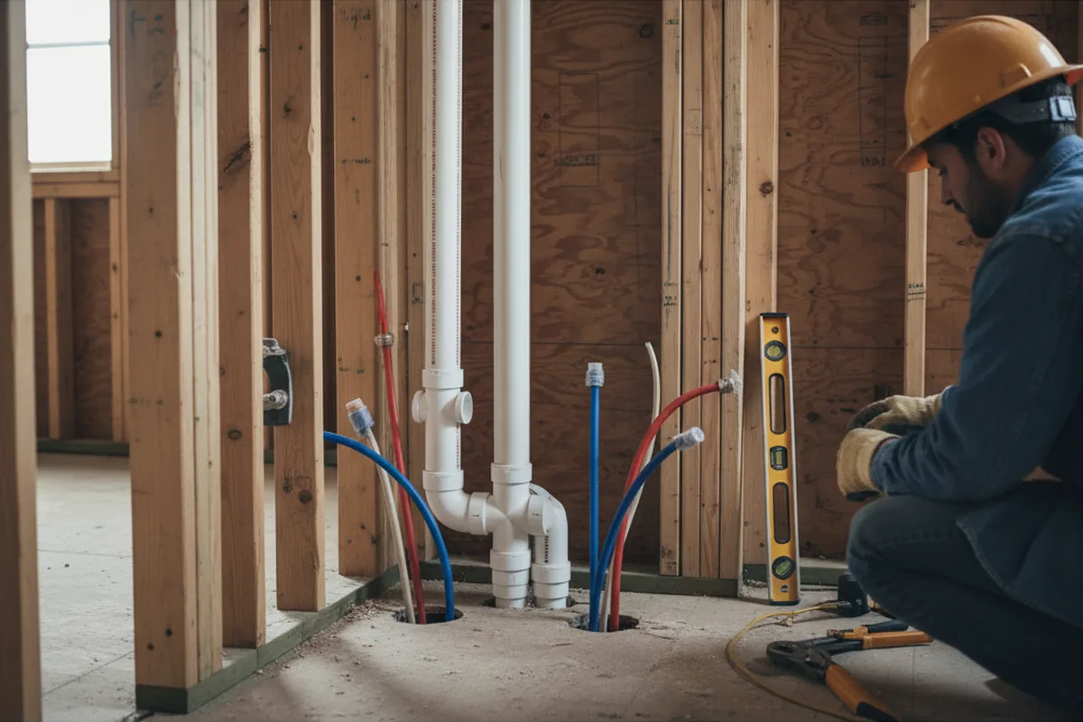 Drain and supply rough-in during Toilet Repair and Installation in Green Road